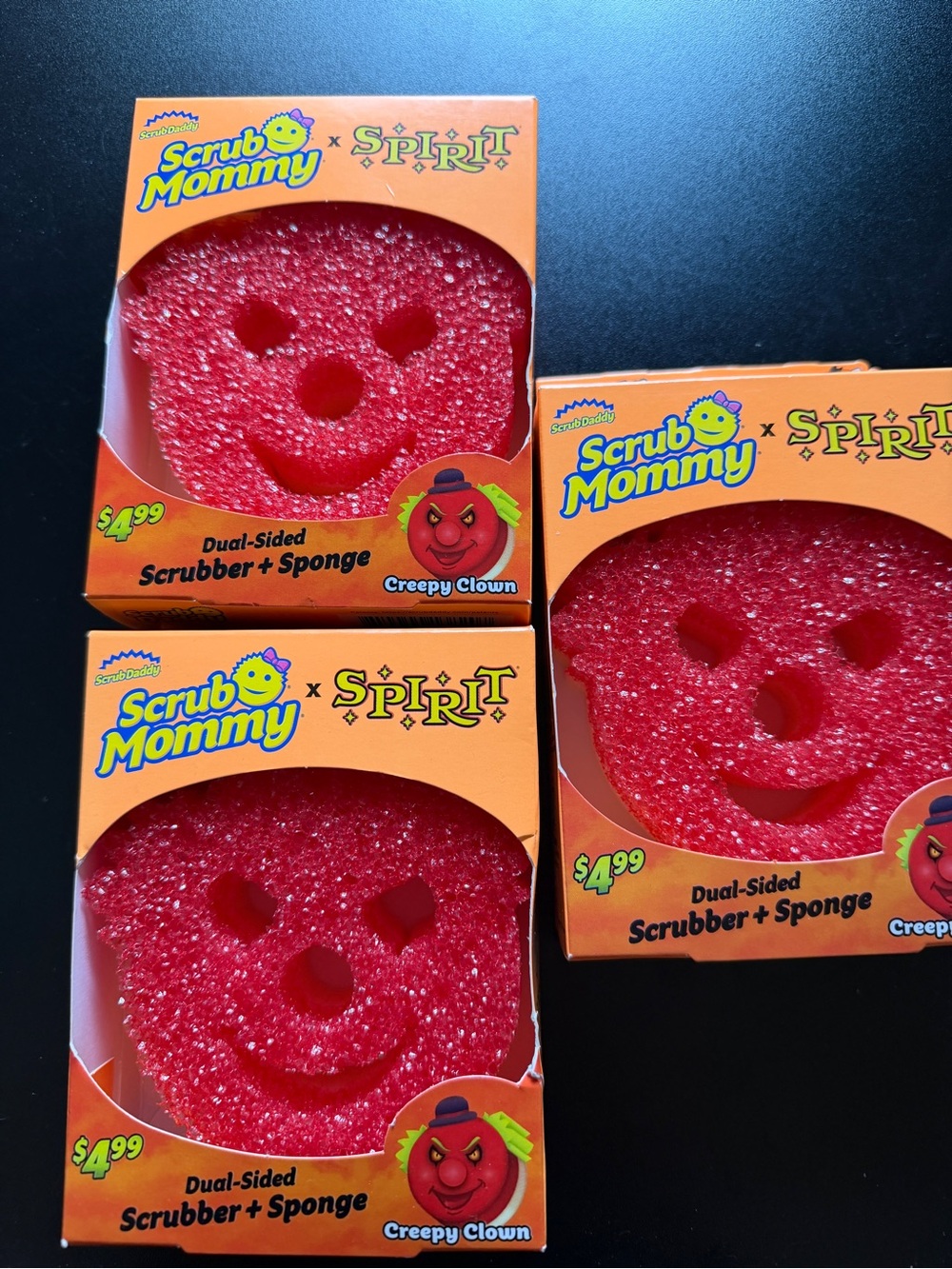 Lot of 3 New Scrub Daddy Special Edition Spirit Halloween Fall Creepy Clown Red